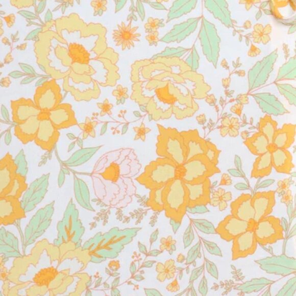 Petal & Pup Yellow Floral 3/4 Long Sleeve Cropped Rayon Top Georgia, size 2 - Picture 8 of 10